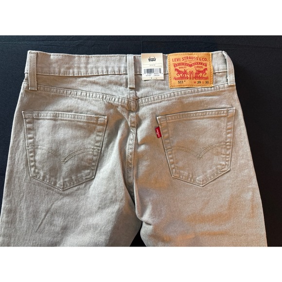 Levi's Other - Levis 511 Slim Fit Mens Jeans 29x30 Khaki Grey Stretch Denim 045115878 NWT
